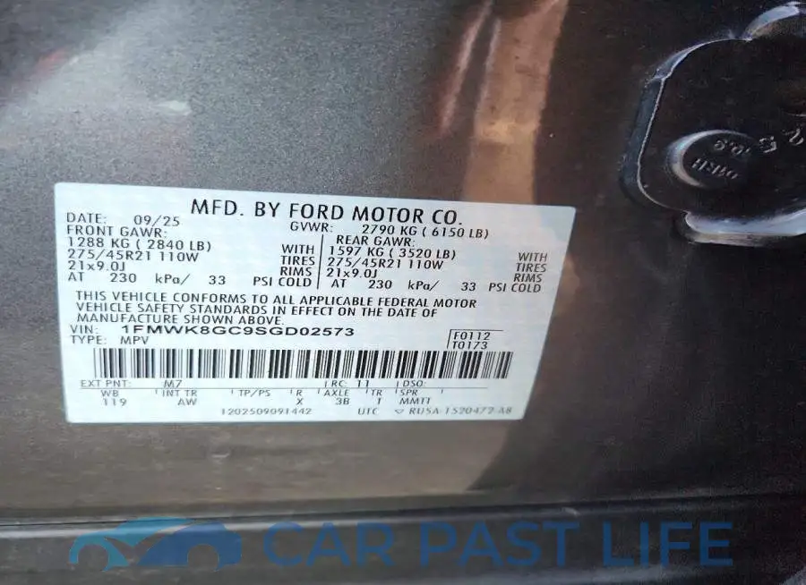 1FMWK8GC9SGD02573# 13