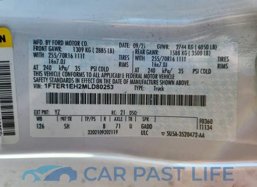 1FTER1EH2MLD80253# 13