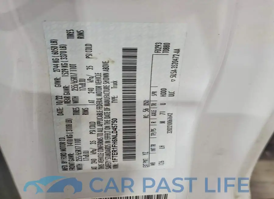 1FTER1FH6NLD45750# 12