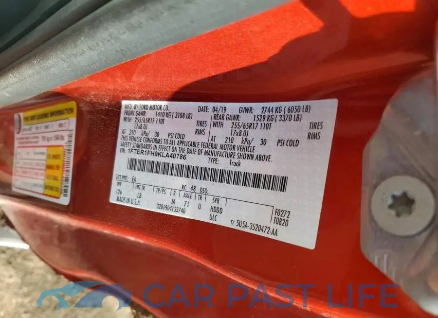 1FTER1FH9KLA40786# 12