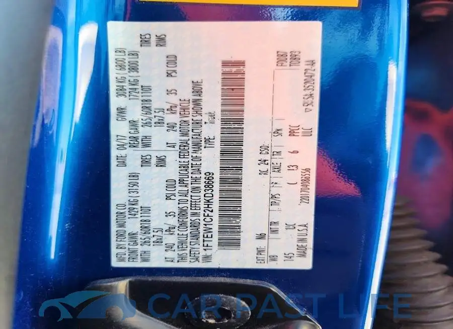 1FTEW1CF2HKD38669# 12