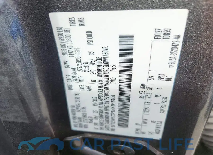 1FTEW1CP1HKD16106# 12