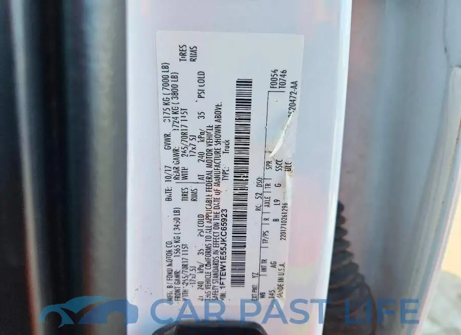 1FTEW1E55JKC65923# 12