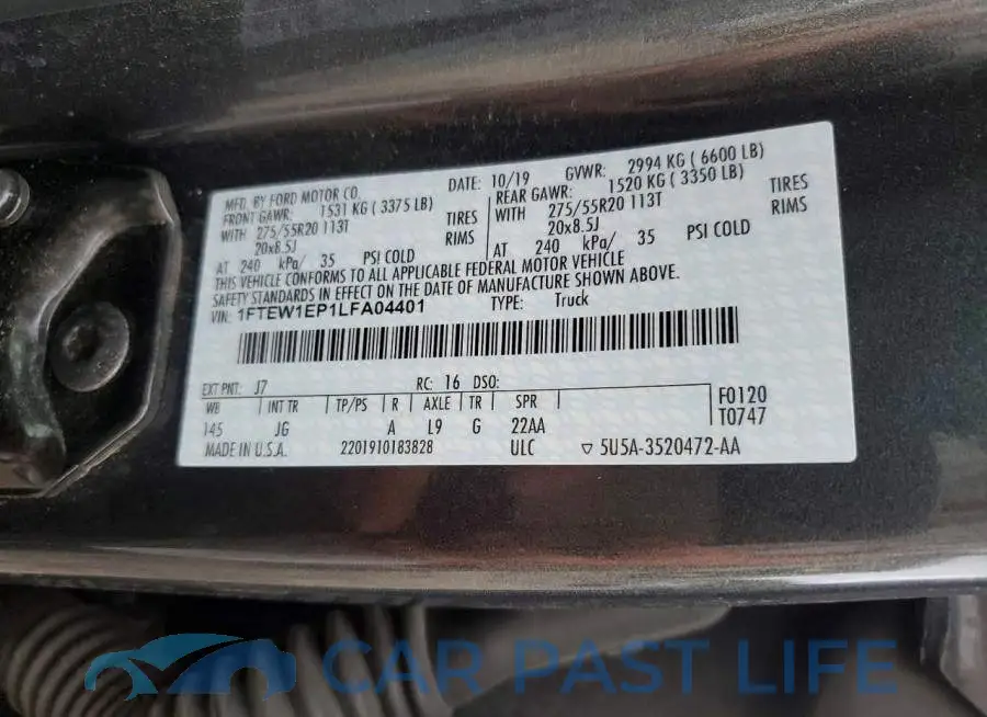 1FTEW1EP1LFA04401# 12