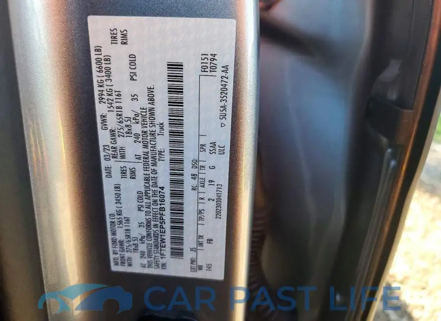 1FTEW1EP5PFB16074# 12