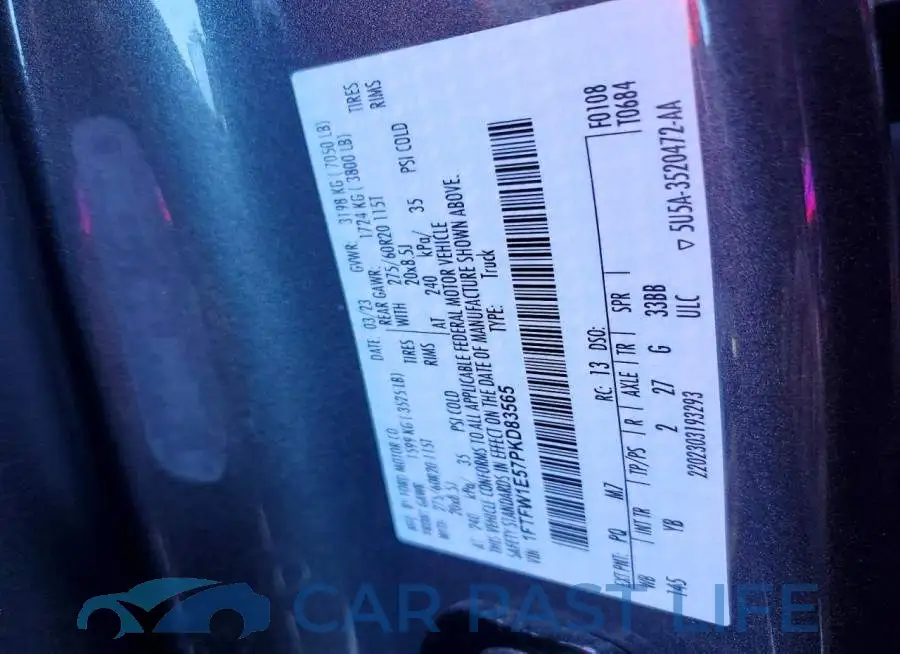 1FTFW1E57PKD83565# 13