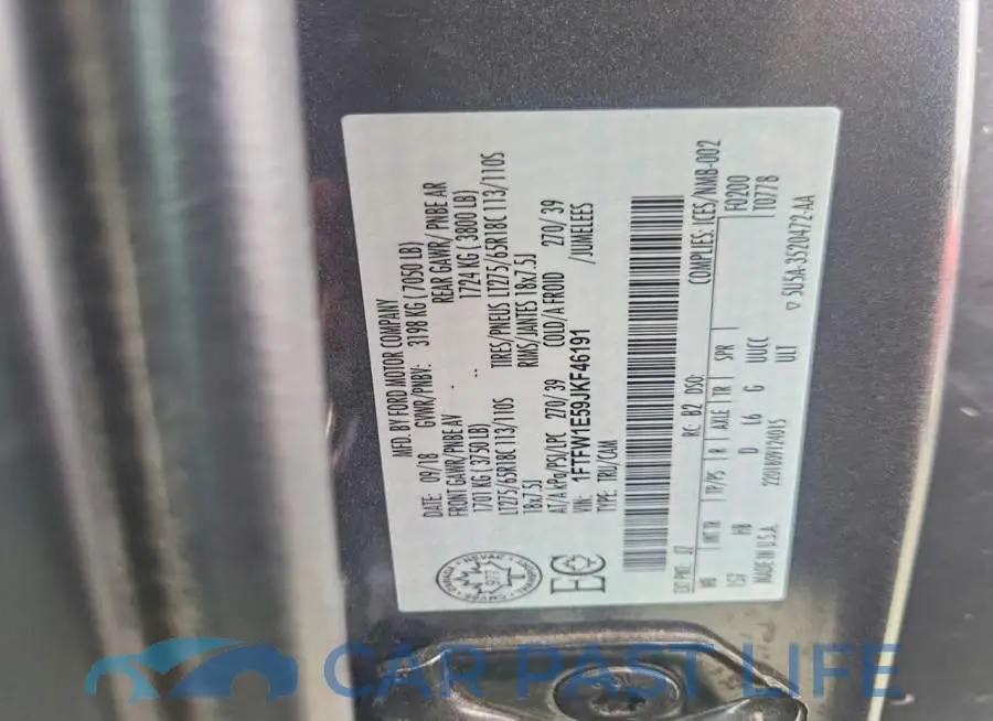 1FTFW1E59JKF46191# 12