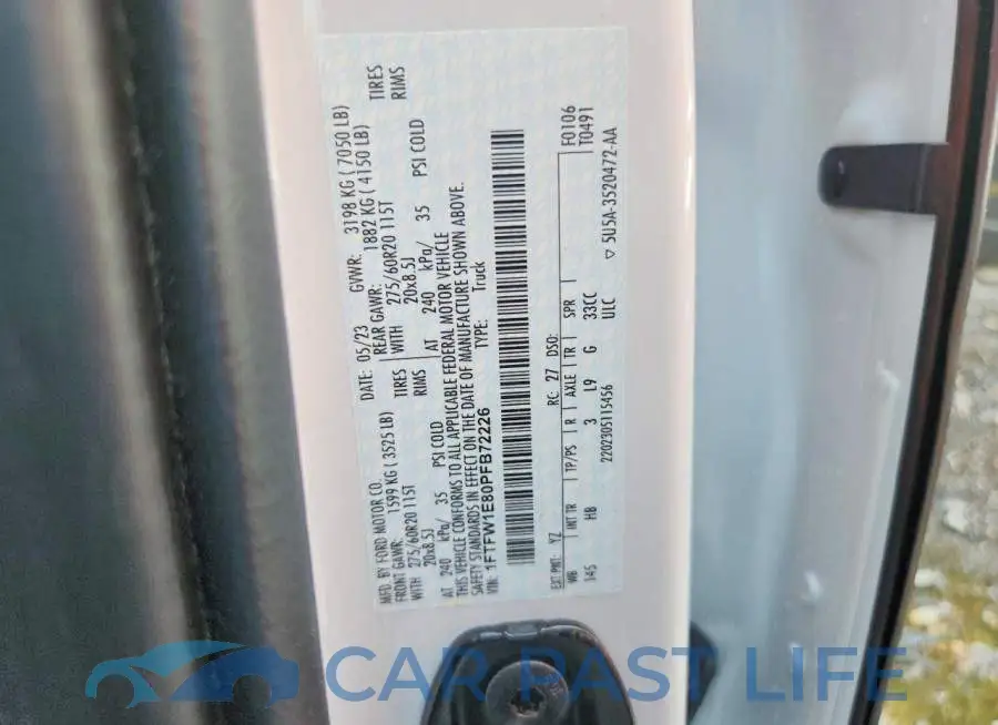 1FTFW1E80PFB72226# 12