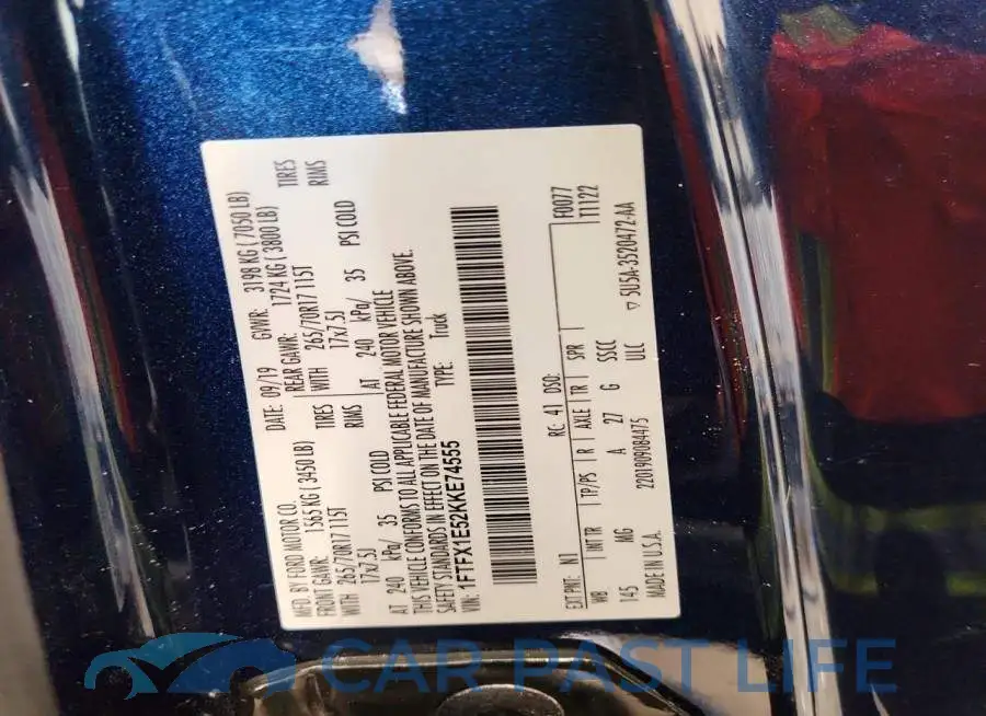 1FTFX1E52KKE74555# 12