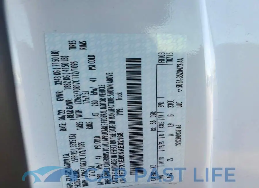 1FTFX1E80NKE02168# 12