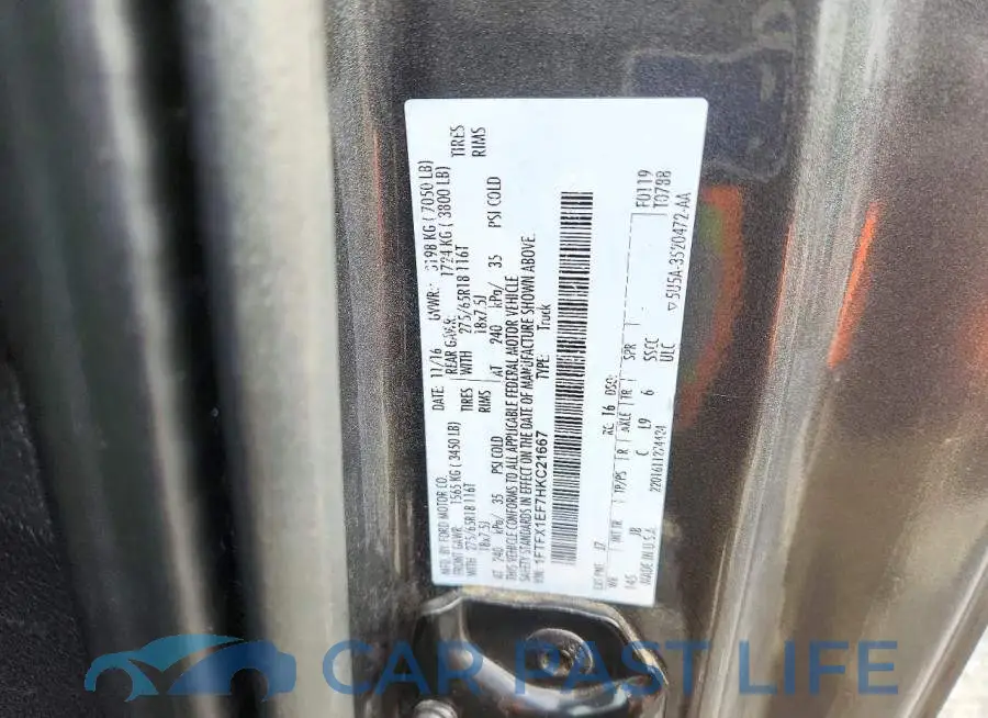1FTFX1EF7HKC21667# 13