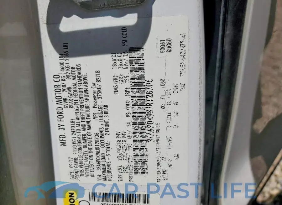 3FA6P0K98JR128706# 12