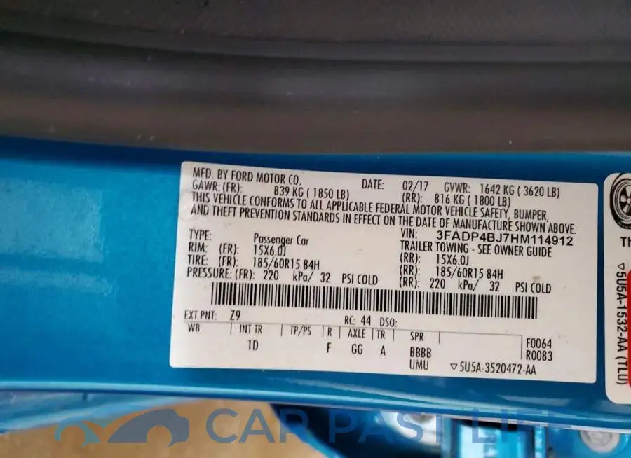 3FADP4BJ7HM114912# 12