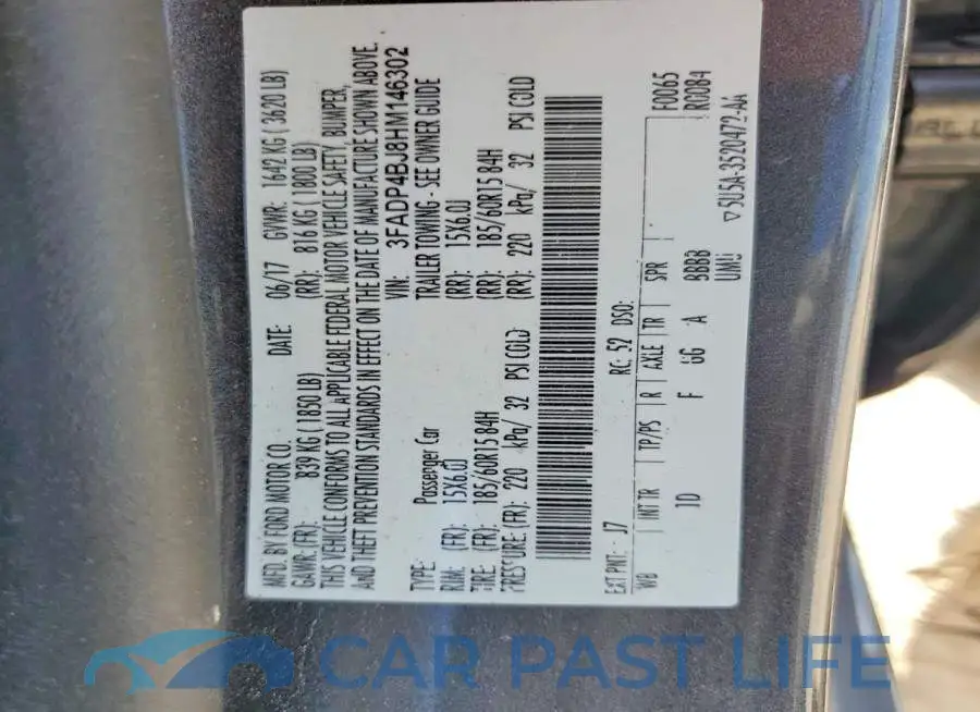 3FADP4BJ8HM146302# 12