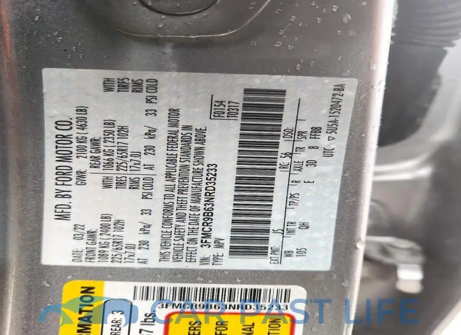 3FMCR9B63NRD35233# 12