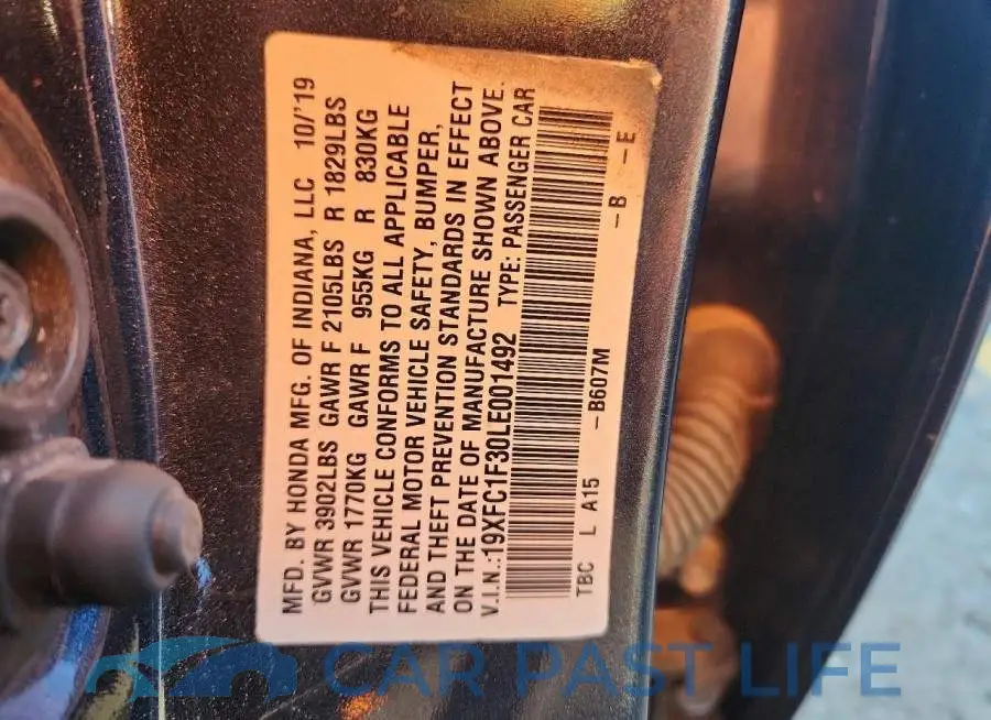 19XFC1F30LE001492# 12