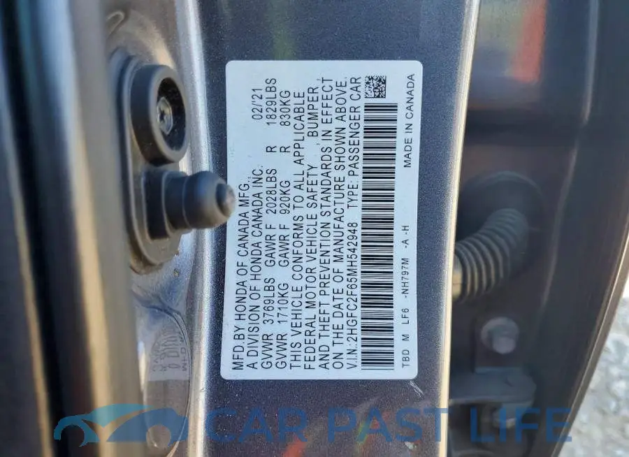 2HGFC2F65MH542948# 13