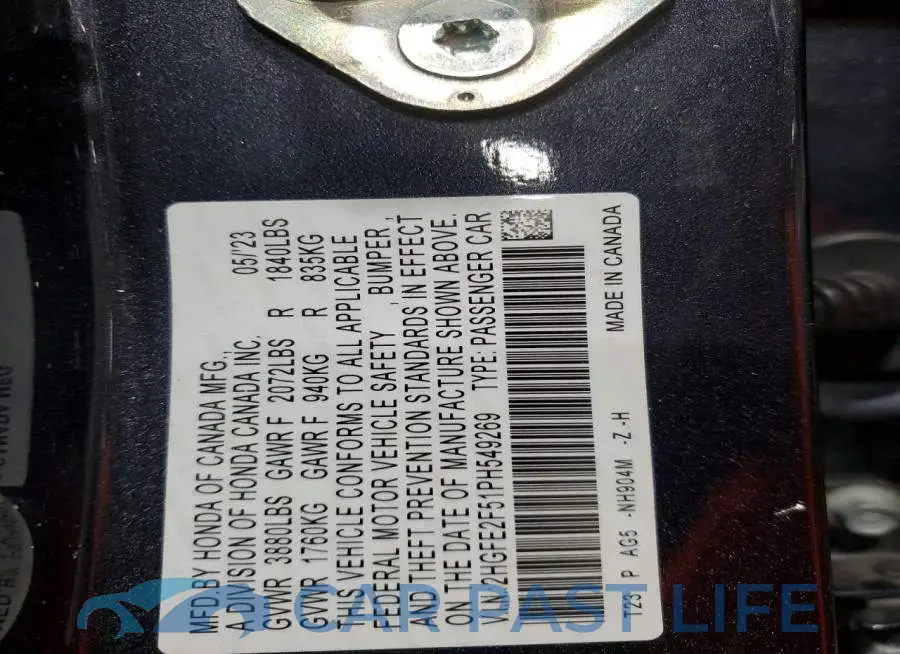 2HGFE2F51PH549269# 13
