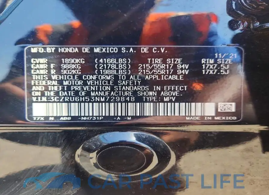 3CZRU6H53NM729848# 12