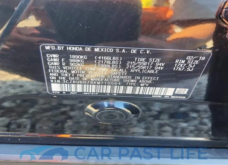 3CZRU6H78KM710564# 12
