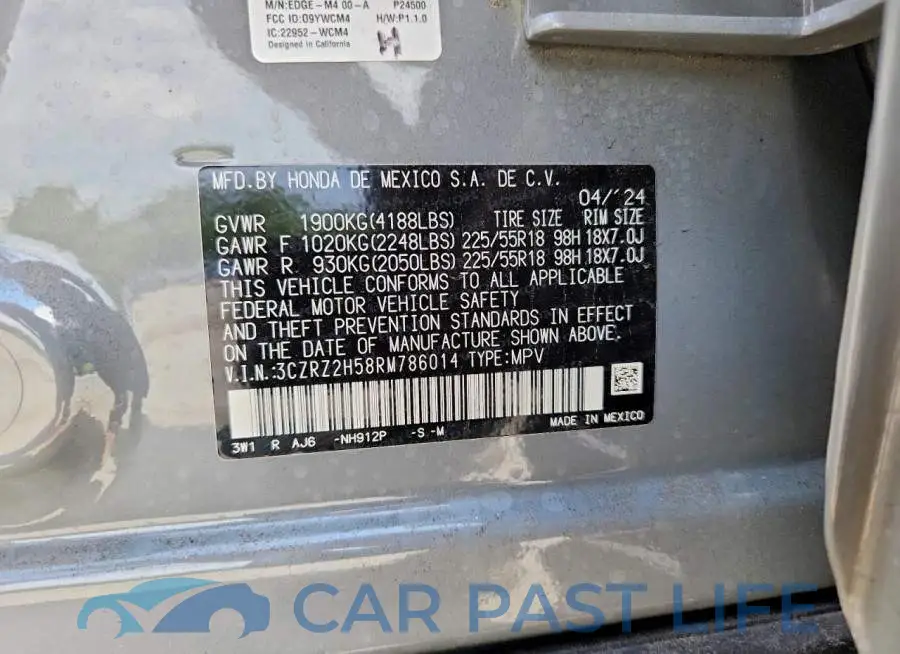 3CZRZ2H58RM786014# 13
