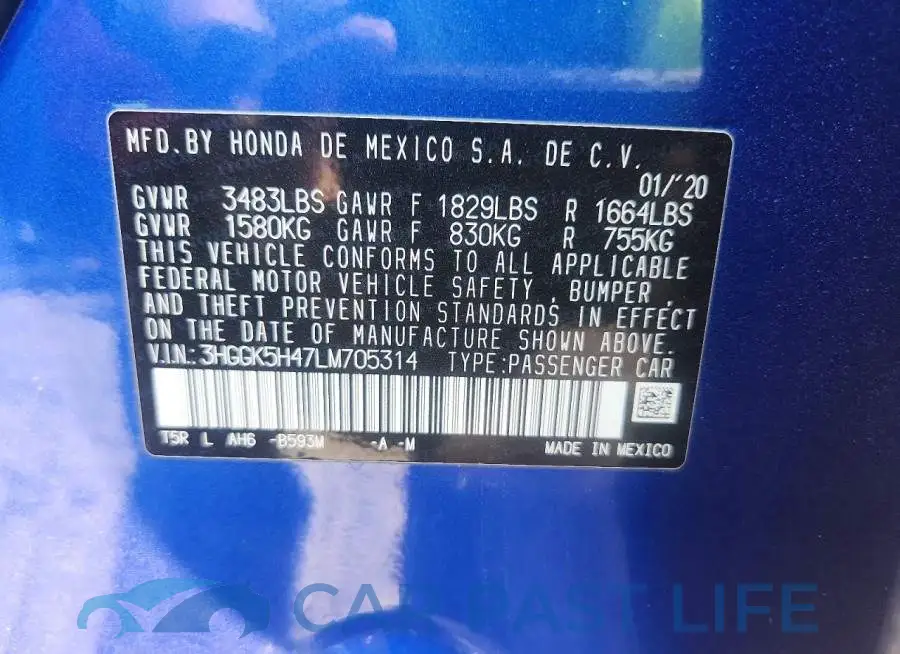 3HGGK5H47LM705314# 12