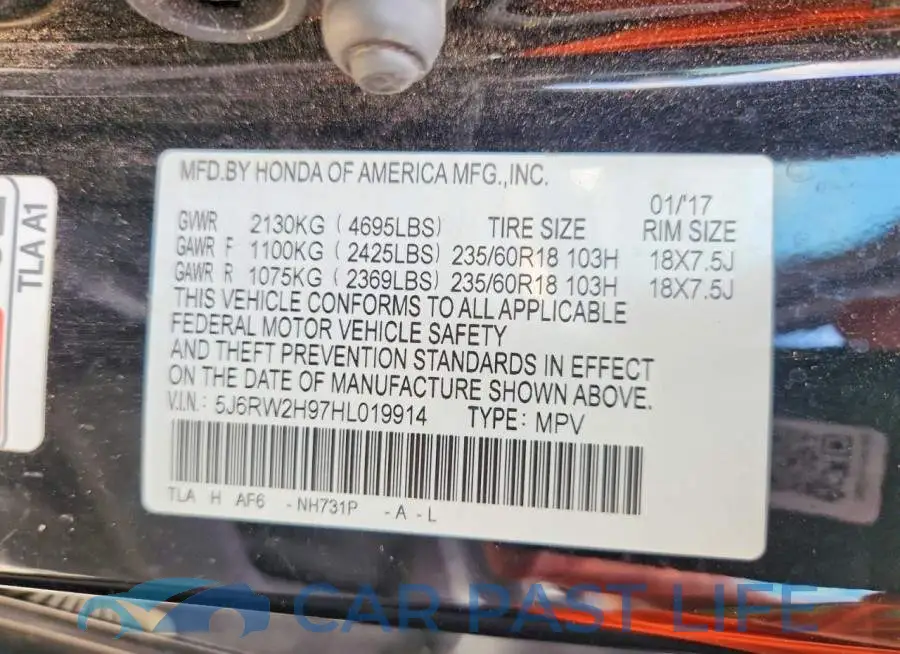 5J6RW2H97HL019914# 13