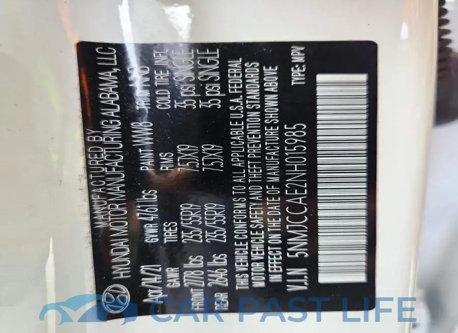 5NMJCCAE2NH015985# 14
