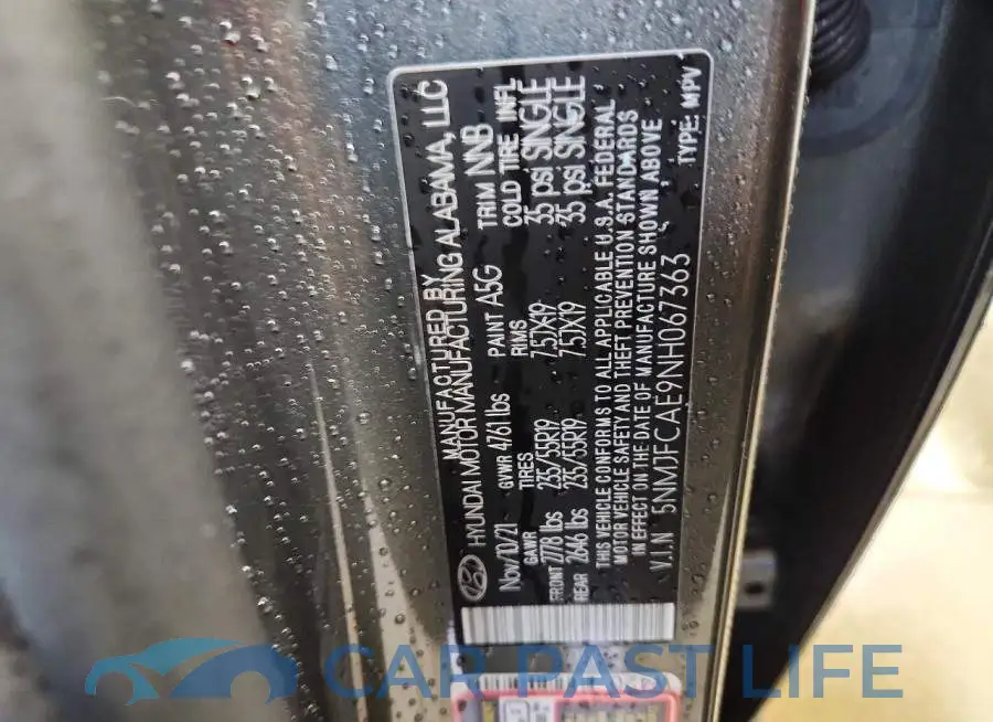 5NMJFCAE9NH067363# 13