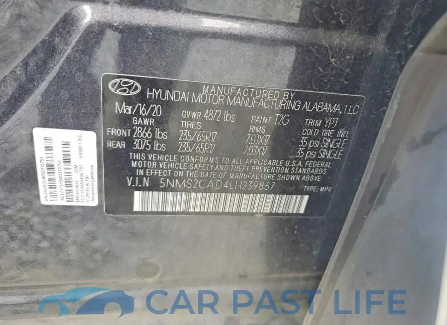 5NMS2CAD4LH239867# 13