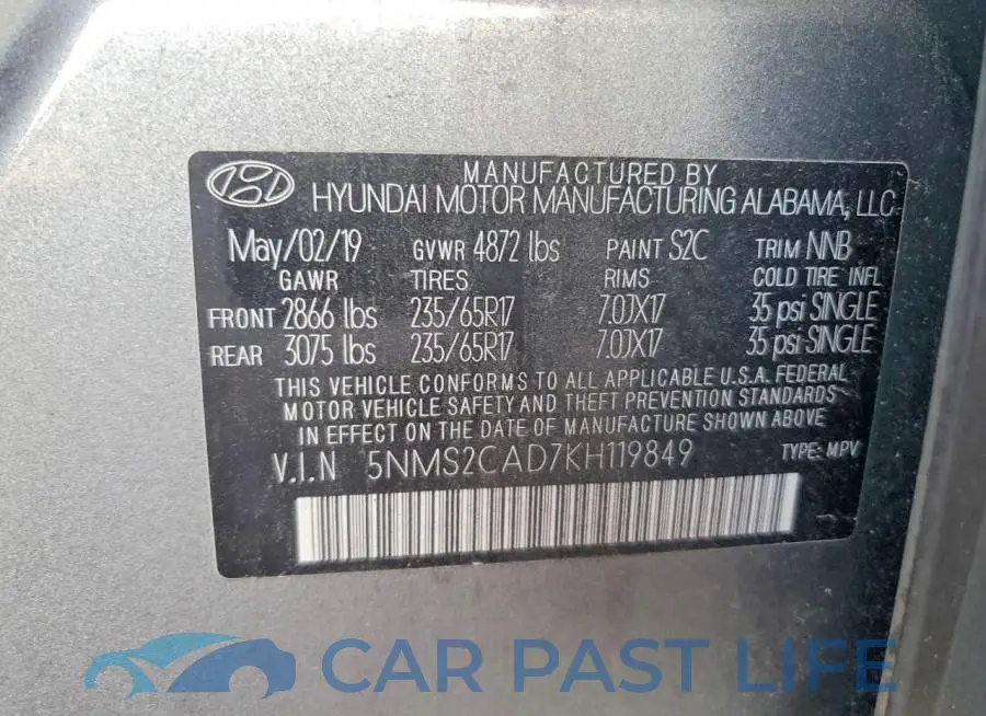 5NMS2CAD7KH119849# 13
