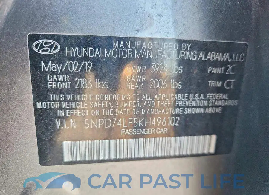 5NPD74LF5KH496102# 13