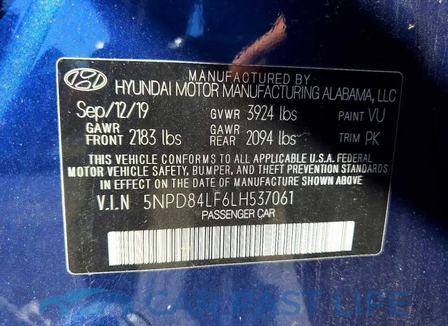5NPD84LF6LH537061# 12