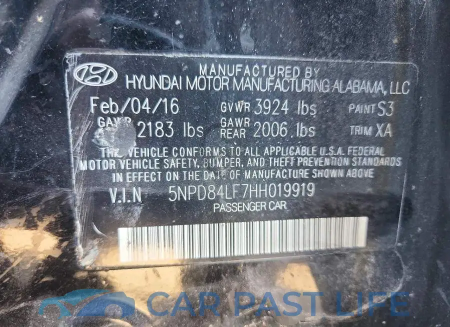 5NPD84LF7HH019919# 12