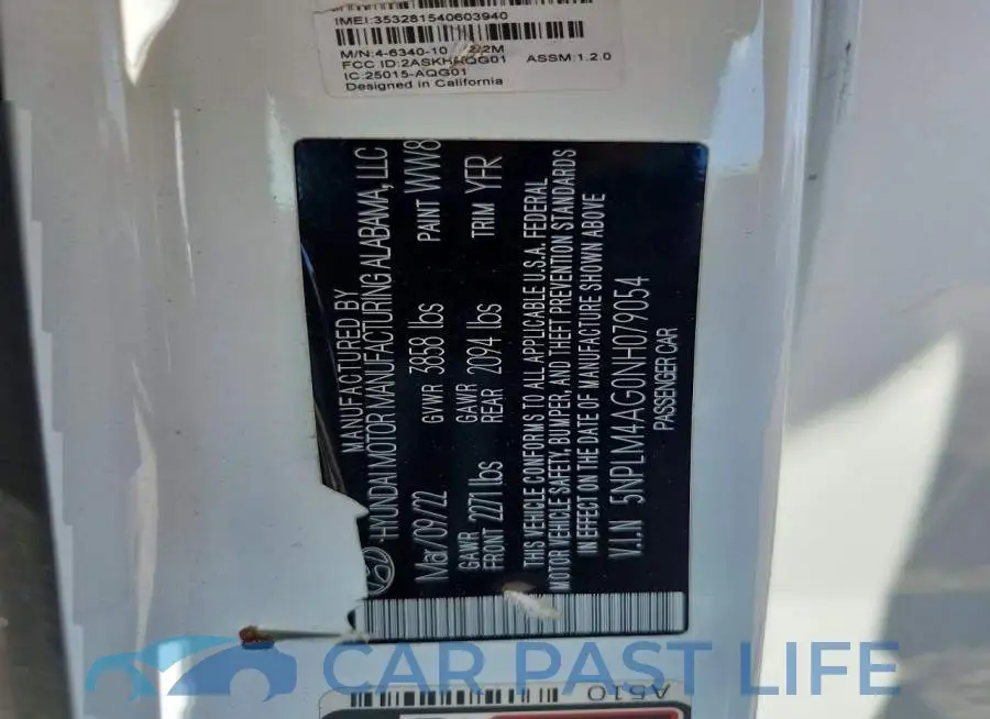 5NPLM4AG0NH079054# 13