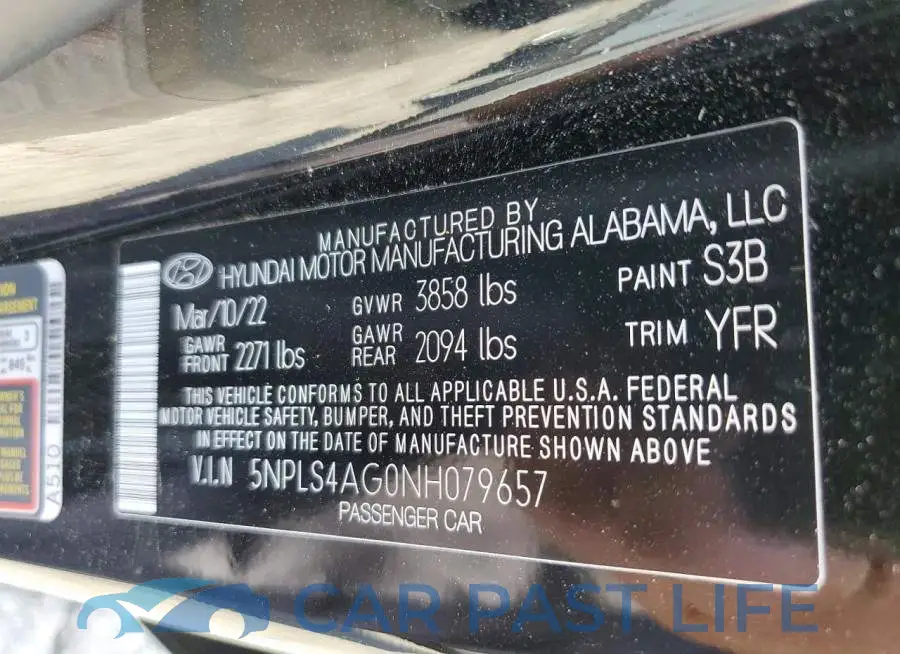 5NPLS4AG0NH079657# 13
