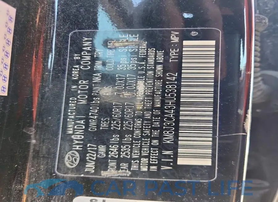 KM8J3CA43HU538142# 13