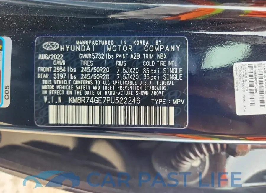 KM8R74GE7PU522246# 14