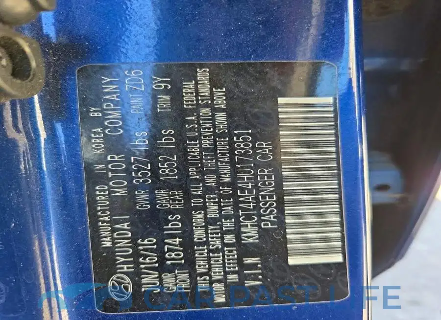 KMHCT4AE4HU173851# 12