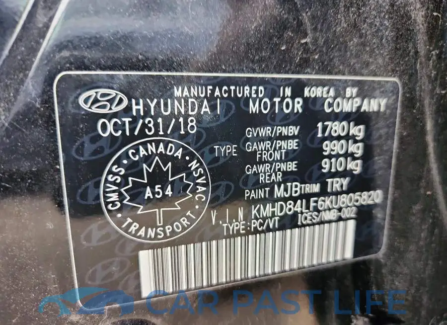 KMHD84LF6KU805820# 12