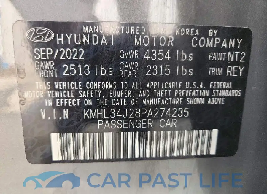 KMHL34J28PA274235# 12