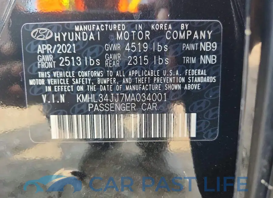 KMHL34JJ7MA034001# 13