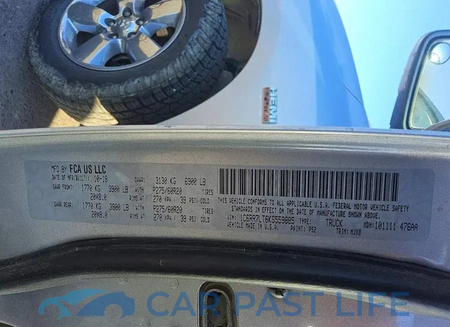 1C6RR7LT6KS559885# 12