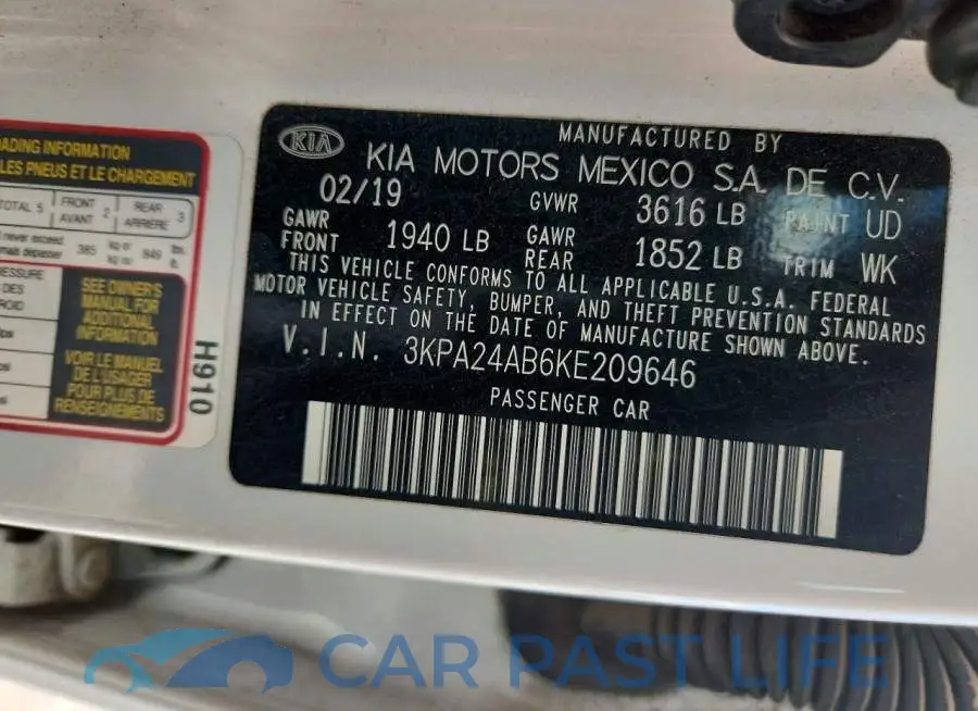3KPA24AB6KE209646# 12