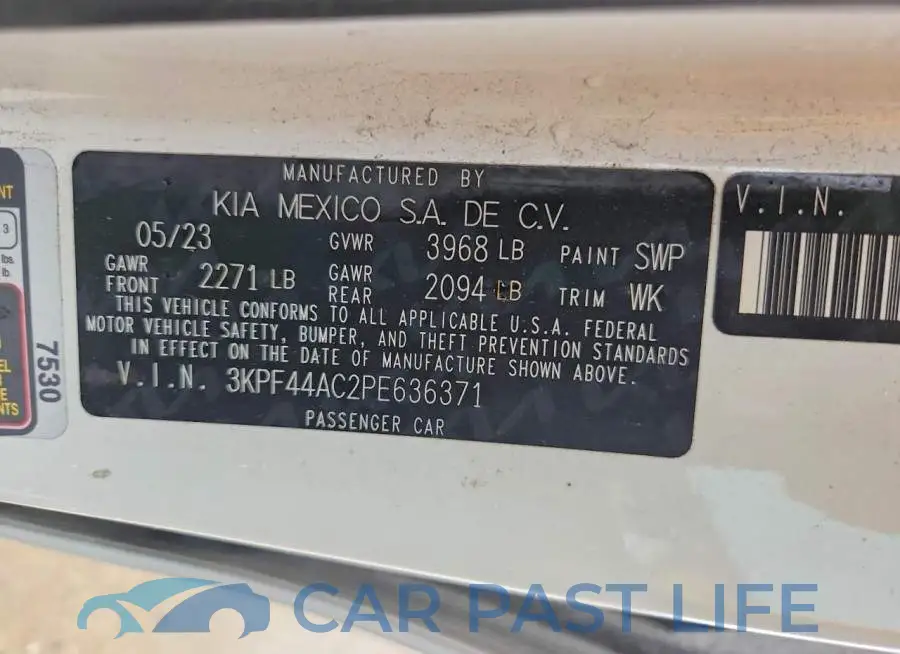 3KPF44AC2PE636371# 13