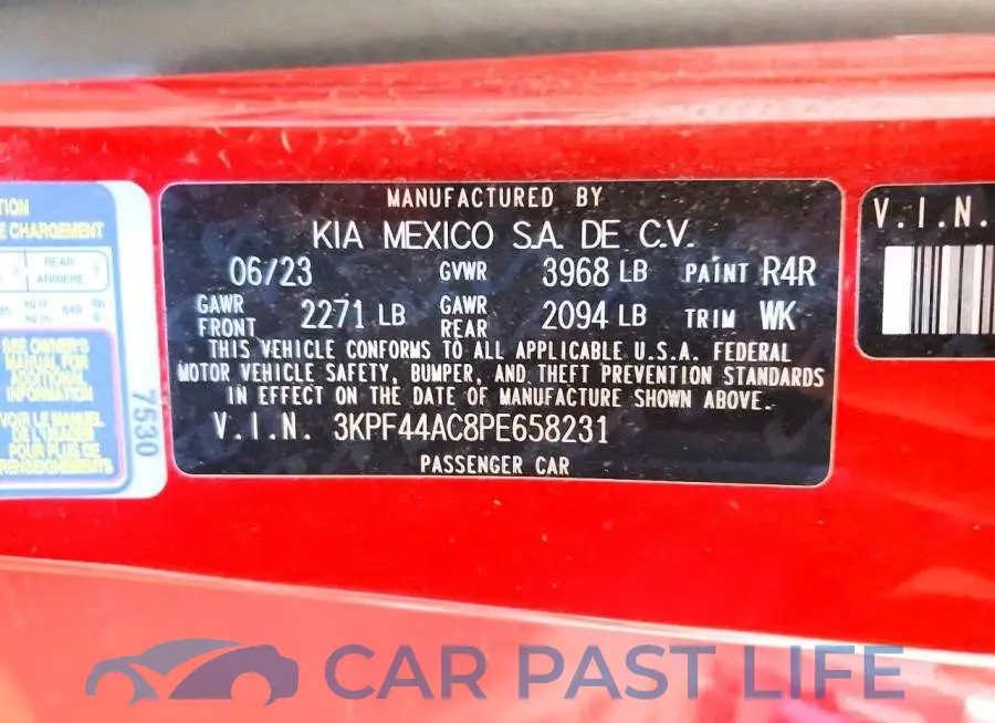 3KPF44AC8PE658231# 12