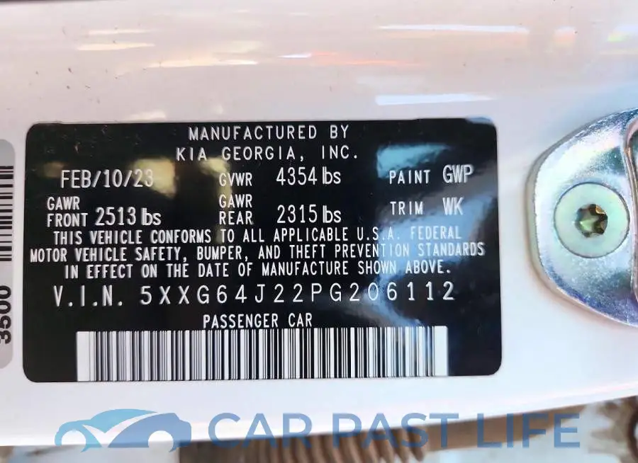 5XXG64J22PG206112# 12
