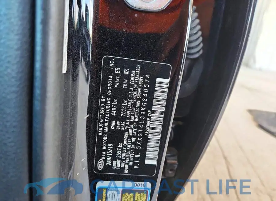5XXGT4L39KG340574# 12