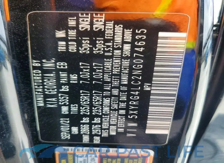 5XYRG4LC2NG074635# 14