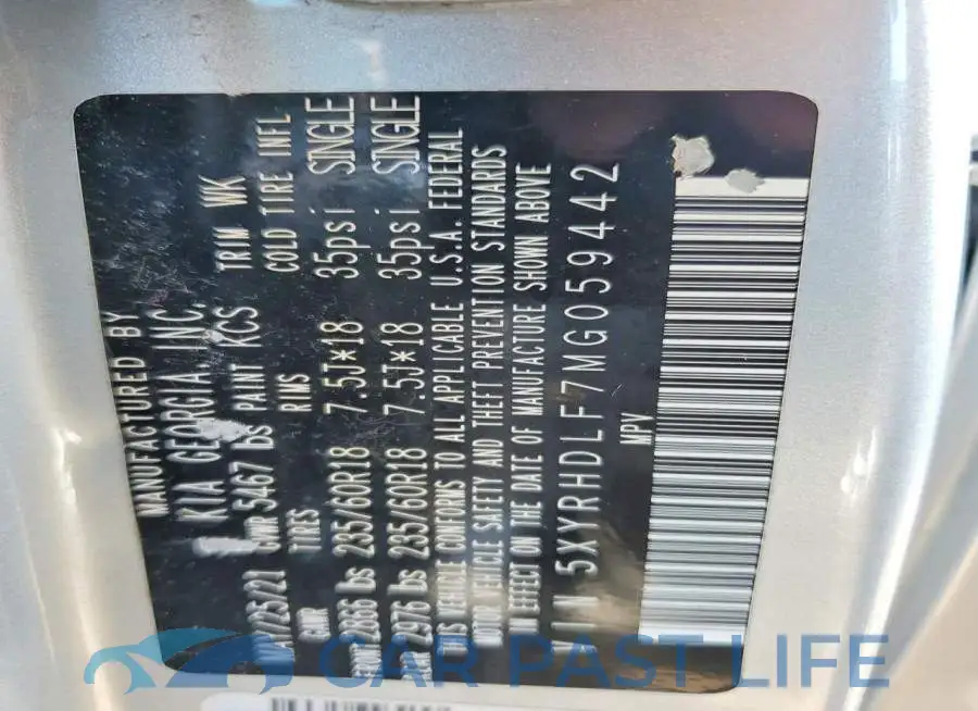 5XYRHDLF7MG059442# 13